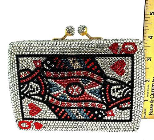 Queen Hrt Evening Bag Crystallized with Swarovski Crystals Luxury Hollywood Glam Deal in US